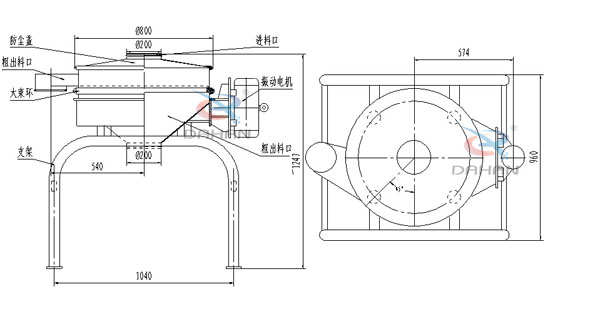 單電機直排篩結(jié)構圖